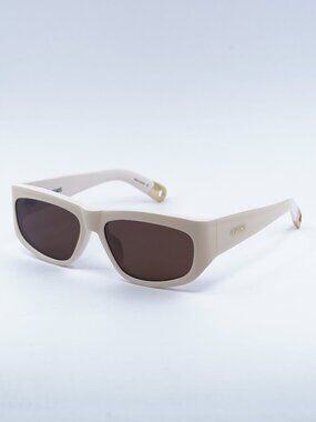 Jacquemus PILOTA JAC/2 C2 Sunglasses Ivory Pink Square Frame, Pink Lenses